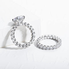 2PC Oval Cut CVD Diamond 925 10K Gold Bridal Engagement & Wedding Ring Set for Women