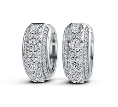 Sterling Silver Moissanite Earrings Round RD 4x4mm