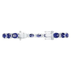 Sterling Silver Moissanite or Sapphire Bracelet 8X6mm
