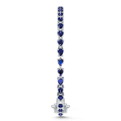 Sterling Silver Royal Blue Sapphire Moissanite or Sapphire Bracelet Pear PE 4X3mm