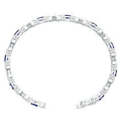 Sterling Silver Moissanite Tennis Moissanite Bracelet Oval OV 6X4mm Crisscross Infinity Knot Tennis Moissanite Bracelet