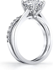 2PC Oval Cut CVD Diamond Sterling Silver Bridal Engagement & Wedding Ring Set for Women