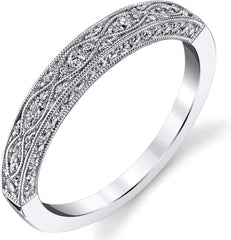 2 PC Round Brilliant Cut CVD Diamond Sterling Silver Bridal Wedding & Engagement Ring Set for Women