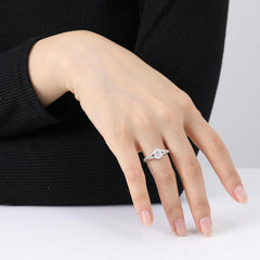 Oval Cut CVD Diamond Sterling Silver Engagement & Wedding Ring Jewelry Gift for Women