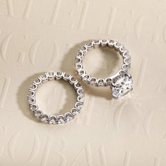 2 PC Oval Cut CVD Diamond 18K Gold Bridal Sets