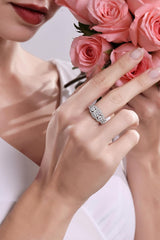 3 PC Round Brilliant Cut Moissanite 3-Stone Bridal Wedding & Engagement Ring Set for Women