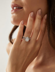 Pear Cut CVD Diamond Sterling Silver Vintage Bridal Ring Set with Engagement & Wedding Bands for Women