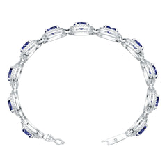 Sterling Silver Moissanite Bracelet Oval OV 9X7mm