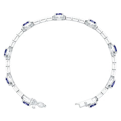 Sterling Silver Moissanite Bracelet Oval OV 6X4mm