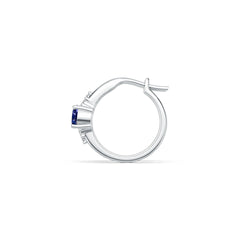 Sterling Silver Royal Blue Sapphire Earrings RD 5x5mm White Topaz