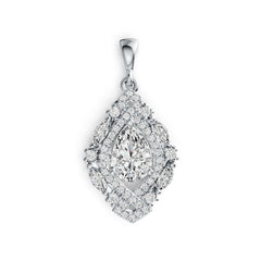Sterling Silver Moissanite Pendant Necklace  Pear PE 10X7mm