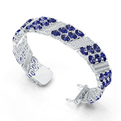 Sterling Silver Moissanite or Sapphire Bracelet