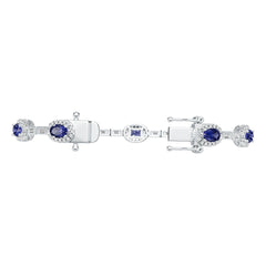 Sterling Silver Moissanite Bracelet Oval OV 6X4mm