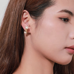 S925 Sterling Silver Ladies Pearl Earrings Freshwater Cultured White Pearl Earrings Hypoallergenic Earrings Jewelry Gift