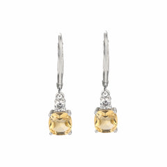 S925 Sterling Silver Cirtrine Earrings Memorial Day Girls Jewelry Gift