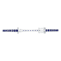 Sterling Silver Moissanite or Sapphire Bracelet Round RD 3x3mm