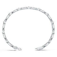 Sterling Silver Moissanite or Sapphire Bracelet Round RD 2x2mm Extenable W/ Black Moissanite