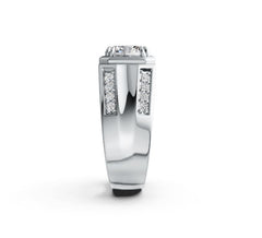 Men's Platinum Moissanite Ring Oval OV 7x5mm