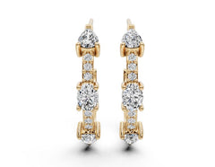 Sterling Silver Moissanite Earrings Oval OV 4X3mm