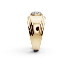 Men's 10K Gold Moissanite Ring Cushion CU 8X8mm