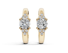 Sterling Silver Moissanite Earrings RD 5x5mm Topaz