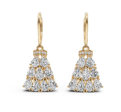 Sterling Silver Moissanite Chandelier Earrings Pear PE 5x3mm
