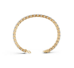 Sterling Silver Moissanite Bracelet Round RD 5x5mm