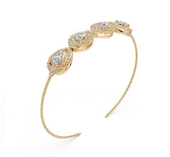 Sterling Silver Moissanite Bracelet Pear PE 7X5mm with Topaz