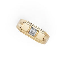 Men's 18K Gold Moissanite Ring Princess SQ 4.5X4.5mm
