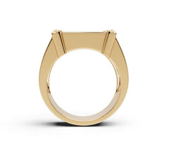 Men‘s 14K Gold CVD Diamond Ring‚ Round RD 5x5mm
