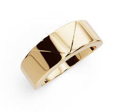 Sterling Silver Men's Ring Wide Band Geometric Design