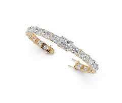 Sterling Silver Moissanite Bracelet Emerald OCT 12x10mm OCT 9x7mm