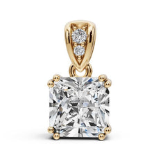 Sterling Silver Moissanite Pendant Necklance Emerald OCT 8X8mm