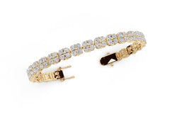 Sterling Silver Moissanite Bracelet Round RD 3x3mm