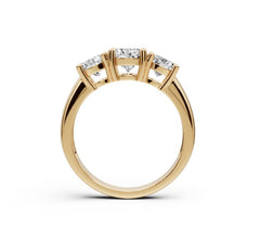 Sterling Silver Moissanite Ring RD 6x6mm 5x5mm 3 Stone