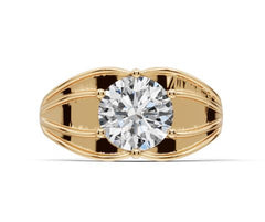 Contemporary Men's Rings 10K Gold CVD Diamond Ring Mounting Round RD 10x10mm