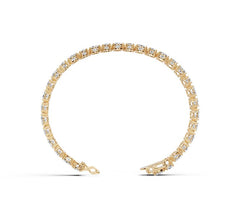 Sterling Silver Moissanite Bracelet Pear PE 6x4mm RD 4x4mm Double Row