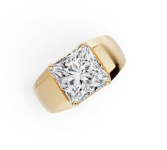 Men's Rings Platinum Moissanite Ring MountingSetting Asscher SQ 10x10mm