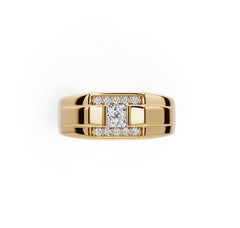 Men's Ring 10K Gold CVD Diamond Ring Princess SQ 4X4mm