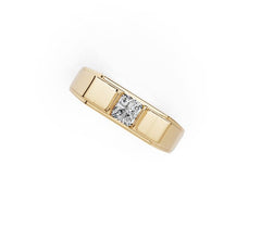 Men's 18K Gold Moissanite Ring Princess SQ 4.5X4.5mm
