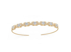 Sterling Silver Moissanite Bracelet Round RD 5x5mm