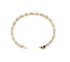 Sterling Silver Moissanite Bracelet Oval OV 7X5mm