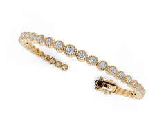 Sterling Silver Moissanite Bracelet Round RD 3x3mm