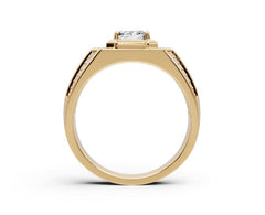 Men's 14K Gold CVD Diamond Ring Round RD 6x6mm Unisex Ring