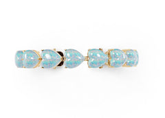 Sterling Silver Opal Bracelet Heart HT 12X12mm Cabochon