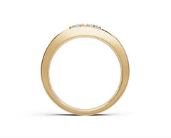 Men's 14K Gold CVD Diamond Ring Round RD 4x4mm Two Stone Ring Toi et Moi