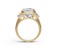 Sterling Silver Moissanite Engagement Ring Emerald OCT 16X12mm