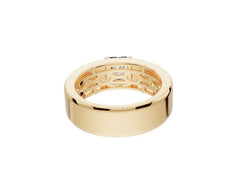 Men's 14K Gold Moissanite Ring Emerald OCT 6X6mm
