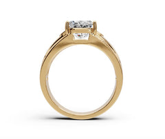 Men's 14K Gold CVD Diamond Ring Square Emerald SQ 8x8mm