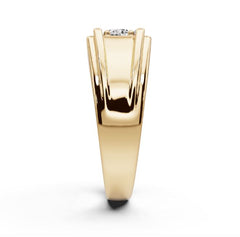 Men's Platinum Moissanite Ring Round RD 4x4mm